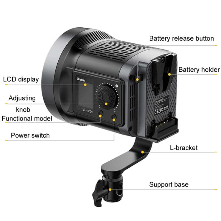 120W Photography Complementary Light Indoor Shooting Video Light, Style: VL-120Bi COB