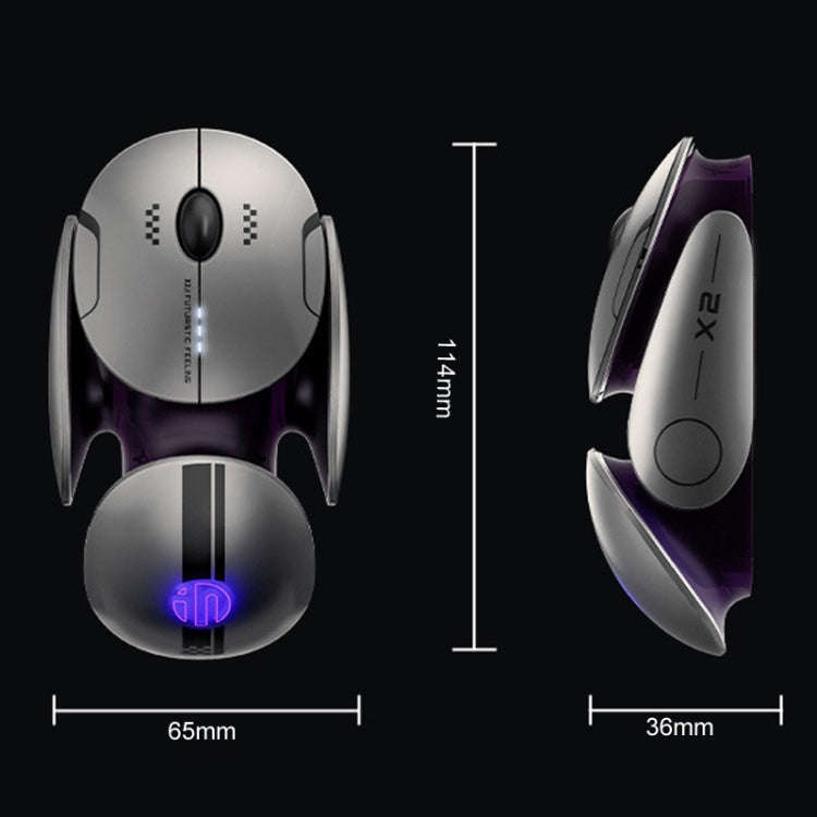 Inphic X2 Bluetooth Wireless Mouse Tri-Mode Silent Rechargeable Office Gaming Laptop Mouse(Liquid...