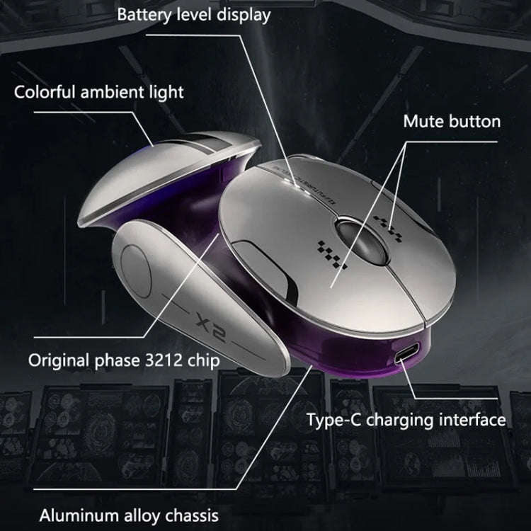 Inphic X2 Bluetooth Wireless Mouse Tri-Mode Silent Rechargeable Office Gaming Laptop Mouse(Liquid...