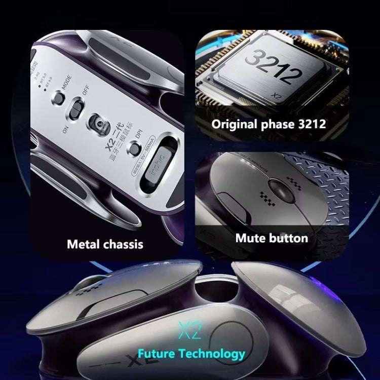 Inphic X2 Bluetooth Wireless Mouse Tri-Mode Silent Rechargeable Office Gaming Laptop Mouse(Liquid...