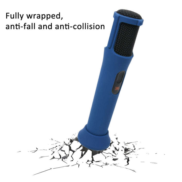 For JBL PartyBox Wireless Mic Silicone Protective Cover Microphone Case(Blue)