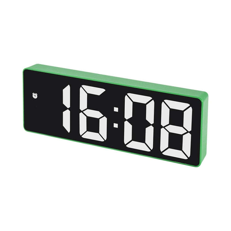 JX012 Multifunctional LED Electronic Clock Battery Plug-in Dual-purpose Bedside Alarm Clock(Green)