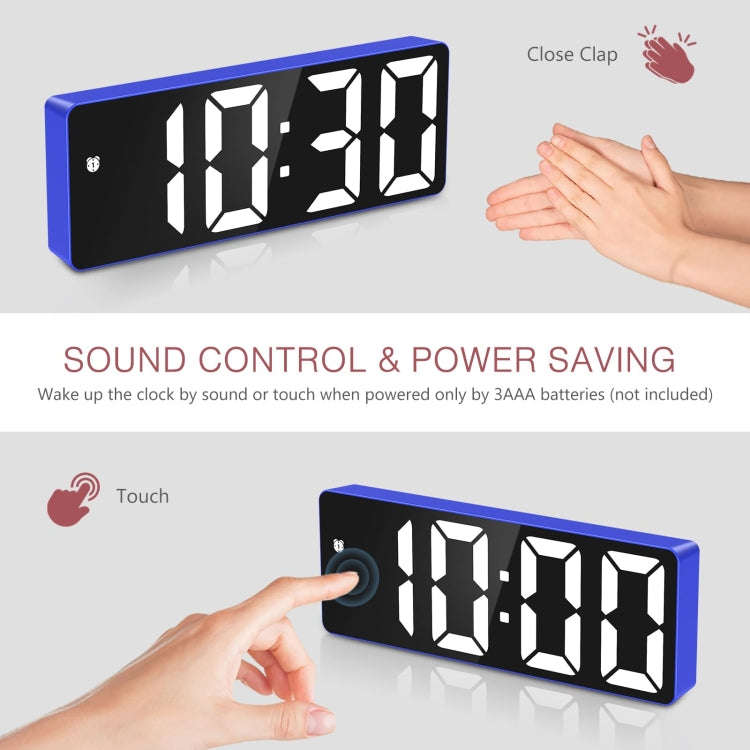 JX012 Multifunctional LED Electronic Clock Battery Plug-in Dual-purpose Bedside Alarm Clock(Blue)