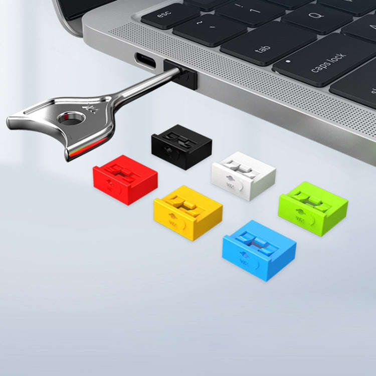 Computer USB 2.0/3.0 Sealing Lock Removable Dust Plug, Color: Gray 2 Plug+1 Key