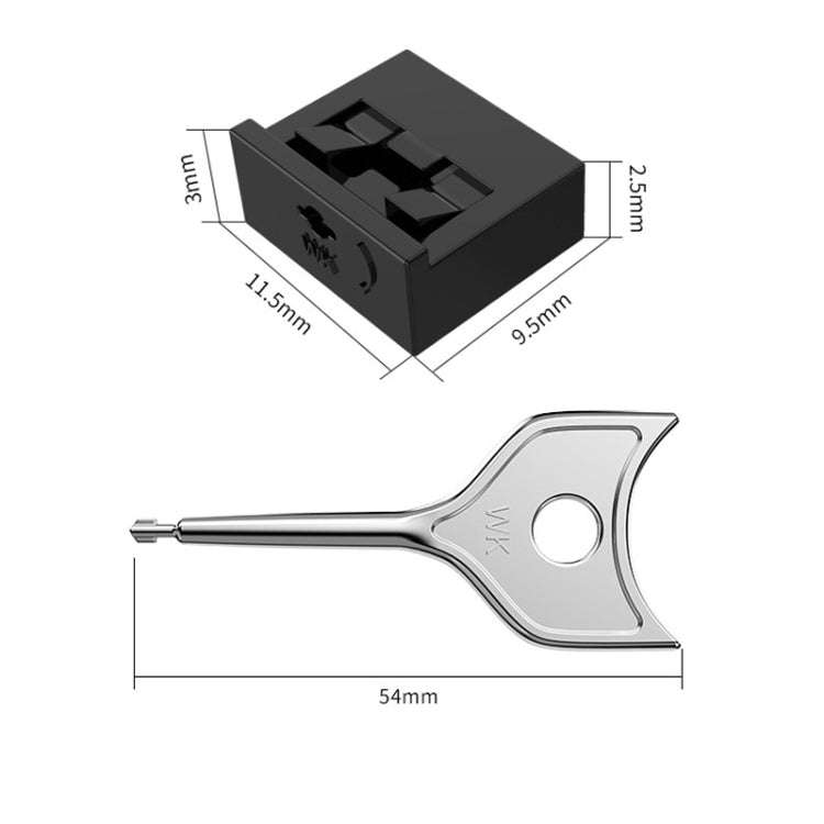 Computer USB 2.0/3.0 Sealing Lock Removable Dust Plug, Color: Gray 2 Plug+1 Key