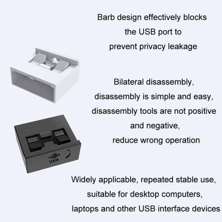 Computer USB 2.0/3.0 Sealing Lock Removable Dust Plug, Color: Gray 2 Plug+1 Key