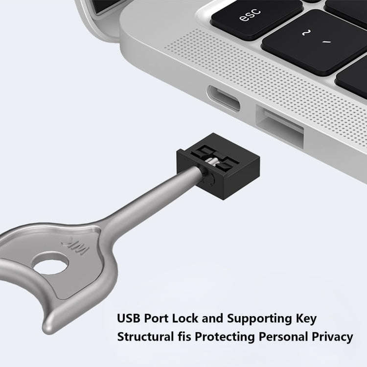Computer USB 2.0/3.0 Sealing Lock Removable Dust Plug, Color: Gray 2 Plug+1 Key