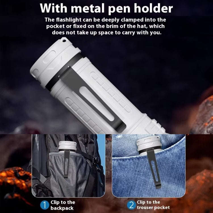 E-SMARTER SD-13 3 Holes Outdoor Portable Torch Metal Pen Clip Light Lightweight Mini Pocket Recha...