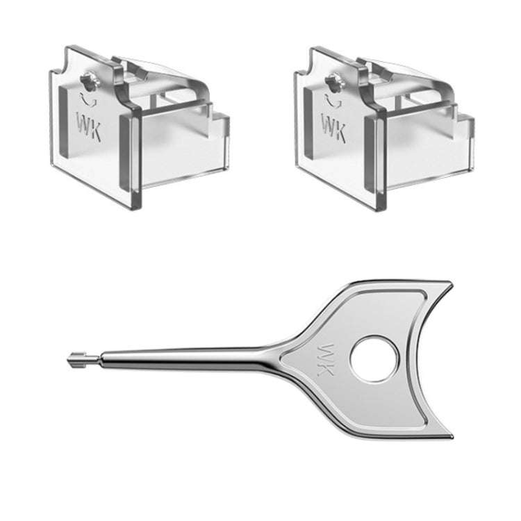 RJ45 Network Port Removable Safety Plug Dustproof Port Lock, Color: Transparent 2 Plug+1 Key Oute...