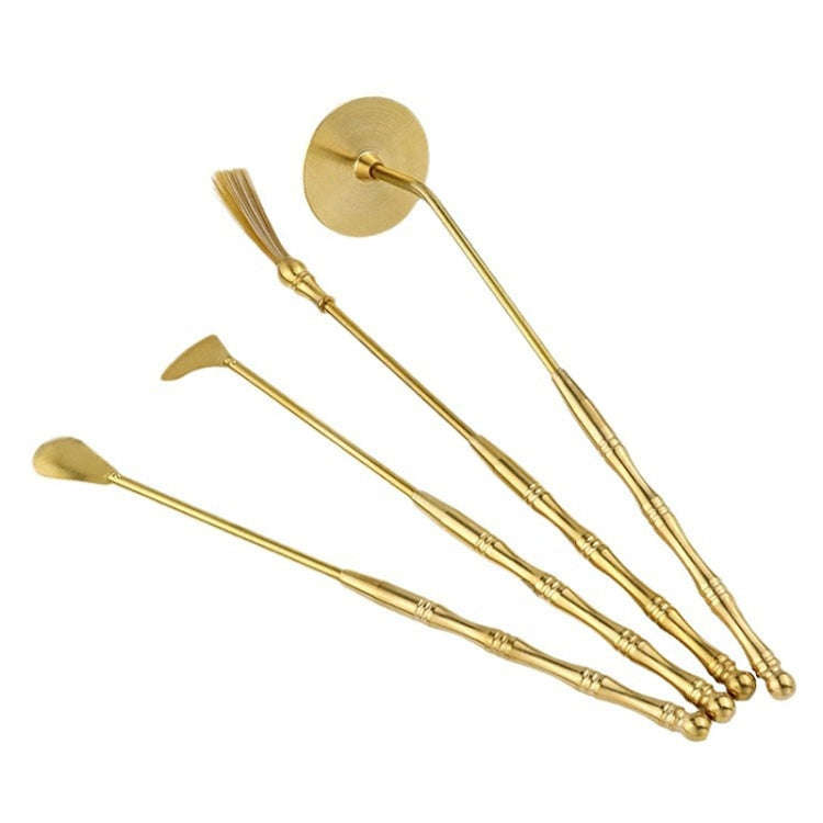 4pcs /Set Brass Incense Making Tools Sandalwood Scoop Shovel Sweeping Ash Pressed Aromatherapy Bu...