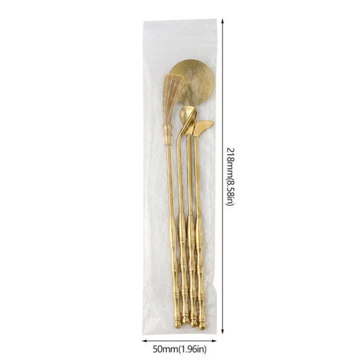 4pcs /Set Brass Incense Making Tools Sandalwood Scoop Shovel Sweeping Ash Pressed Aromatherapy Bu...