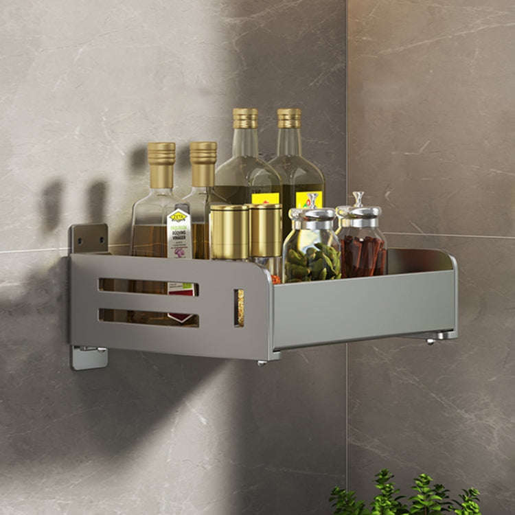 Wall Mounted Kitchen Spice Rack Carbon Steel Bathroom Storage Shelf Towel Rack 20cm