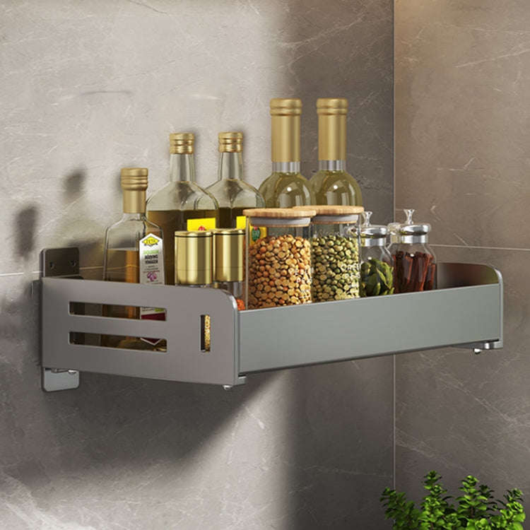 Wall Mounted Kitchen Spice Rack Carbon Steel Bathroom Storage Shelf Towel Rack 30cm