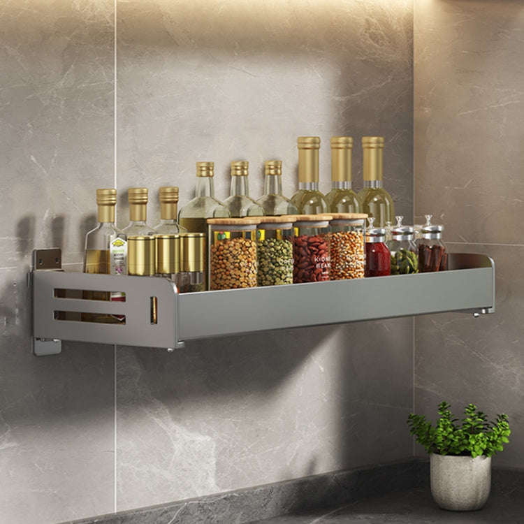 Wall Mounted Kitchen Spice Rack Carbon Steel Bathroom Storage Shelf Towel Rack 50cm