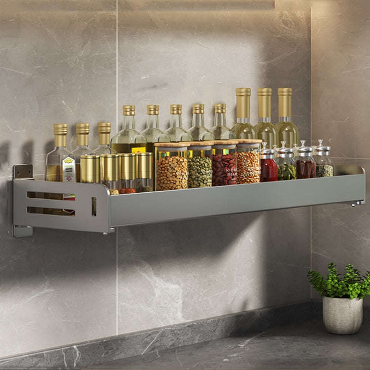 Wall Mounted Kitchen Spice Rack Carbon Steel Bathroom Storage Shelf Towel Rack 60cm