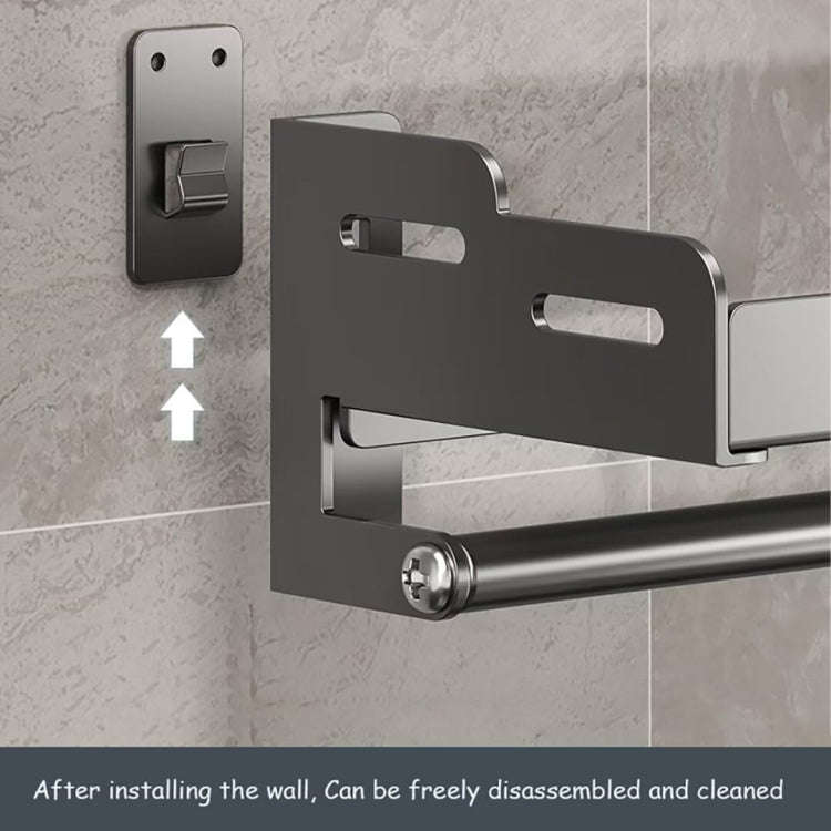 Wall Mounted Kitchen Spice Rack Carbon Steel Bathroom Storage Shelf Towel Rack 40cm