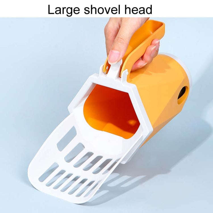 Pet Integrated Litter Shovel Bottom Removable Poop Scooping Bin(Red)