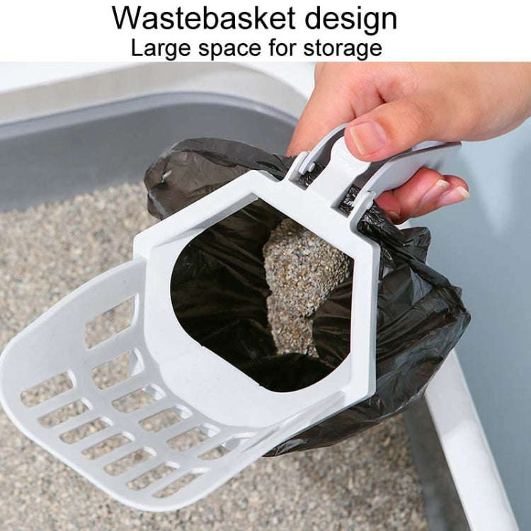 Pet Integrated Litter Shovel Bottom Removable Poop Scooping Bin(Red)