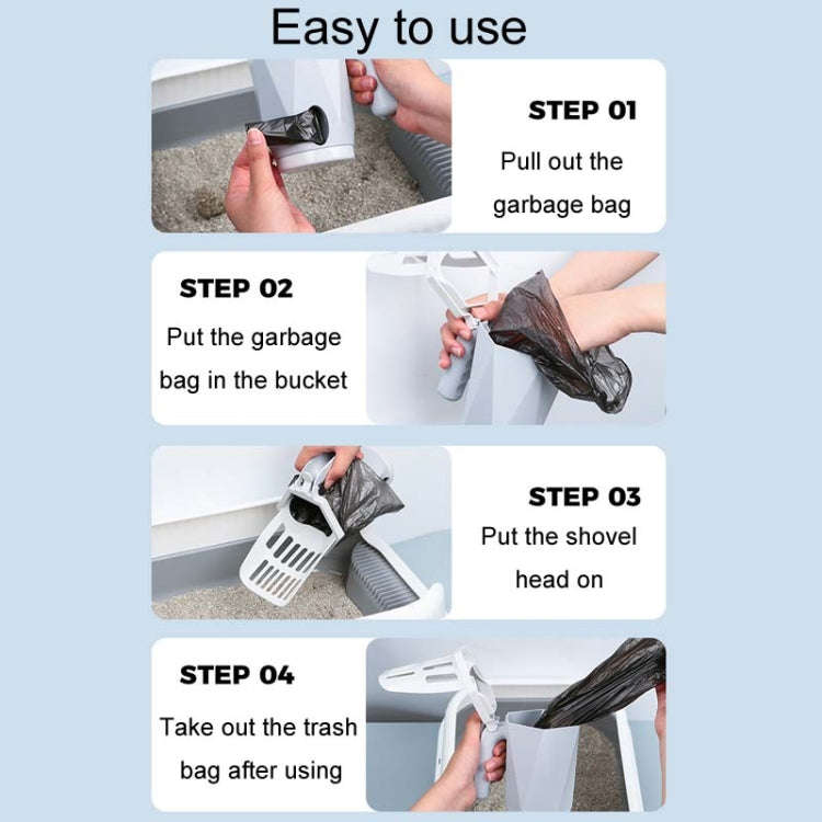 Pet Integrated Litter Shovel Bottom Removable Poop Scooping Bin(Red)