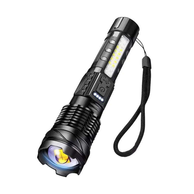 E-SMARTER A76 Telescopic Zoom COB Side Light Strong Light Torch, Style: White Laser