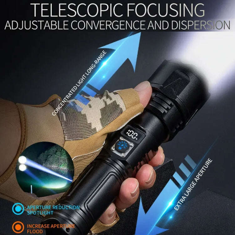 E-SMARTER A03 Laser 30W Portable LCD Display Flashlight(Black)