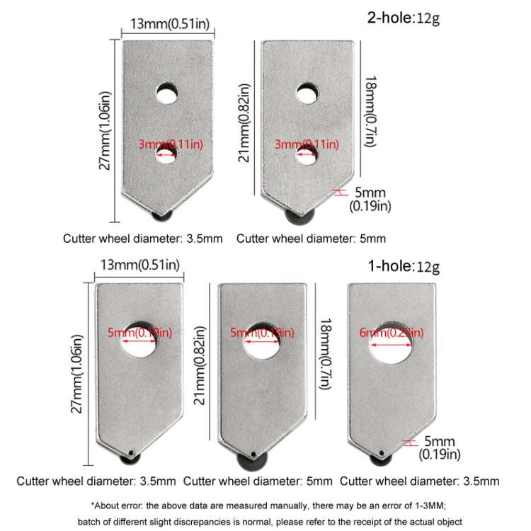 Glass Cutting Tool Glass Cutter Head Adjustable Wine Bottle Cutter, Spec: 6mm 1-hole 3.5mm Blade ...