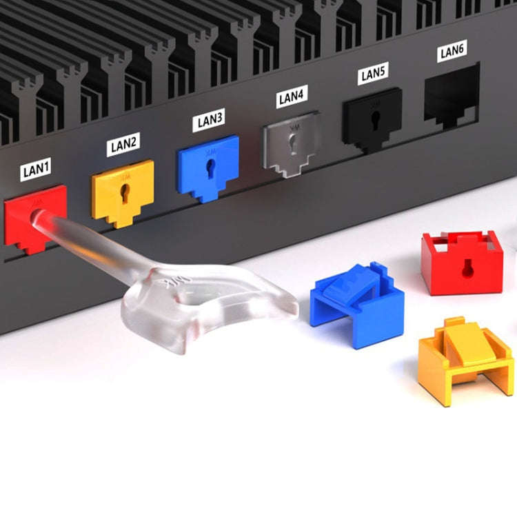RJ45 Pport Anti-theft Lock Removable Dust Plug(Black 10 Plug+1 Key)