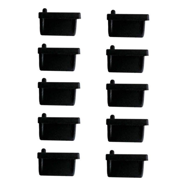 10pcs /Set USB 2.0 Female Port Dust Plug Charging Port Silicone Cover, Color: Black