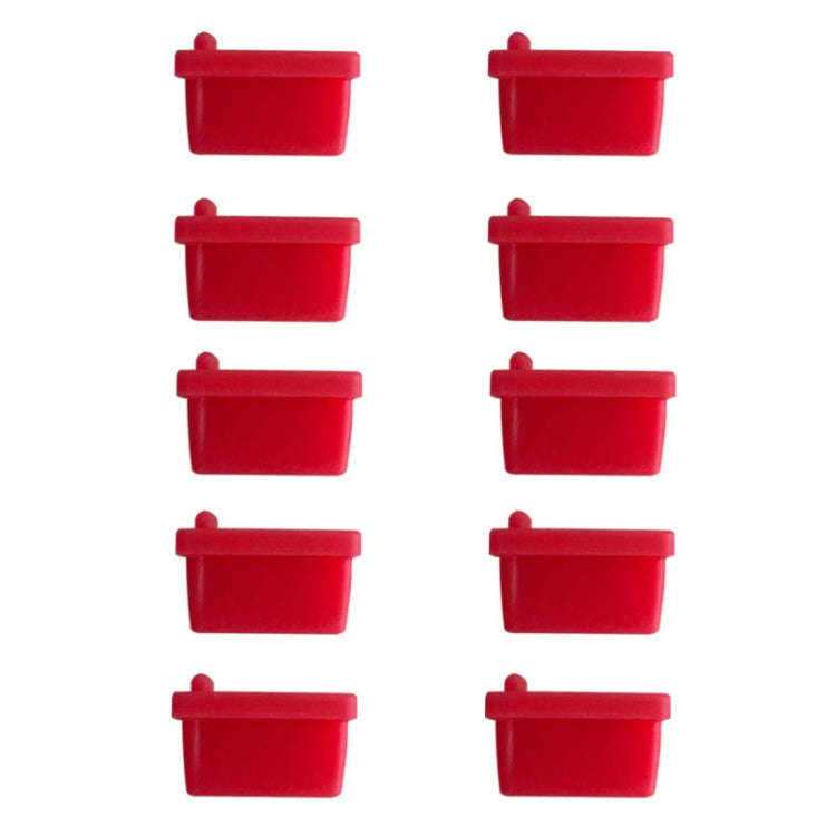10pcs /Set USB 2.0 Female Port Dust Plug Charging Port Silicone Cover, Color: Red