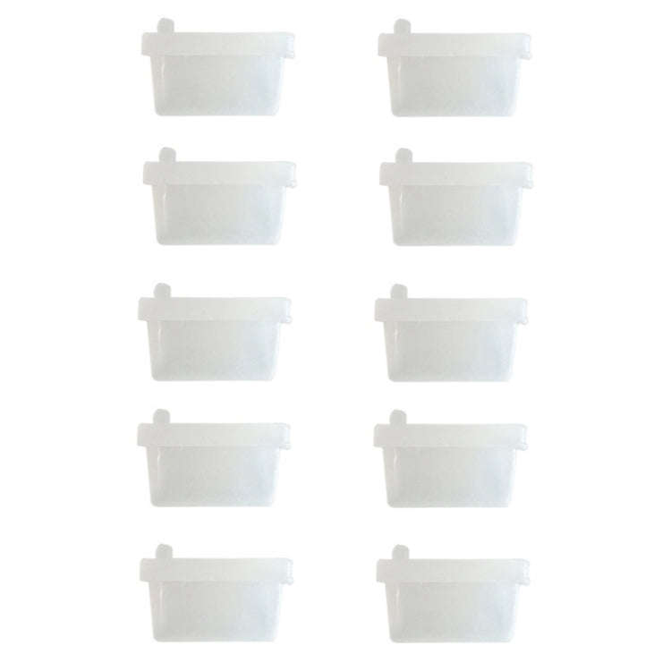 10pcs /Set USB 2.0 Female Port Dust Plug Charging Port Silicone Cover, Color: Transparent
