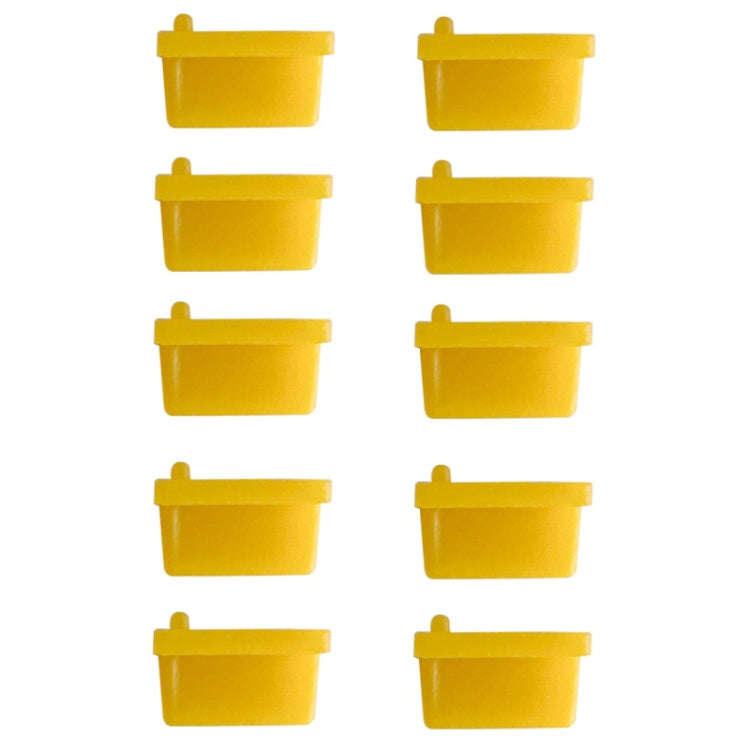 10pcs /Set USB 2.0 Female Port Dust Plug Charging Port Silicone Cover, Color: Yellow