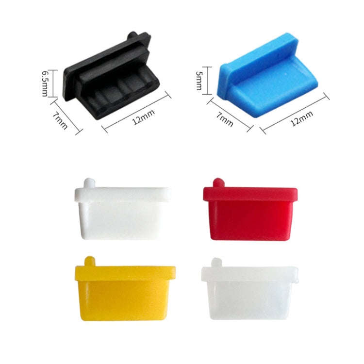10pcs /Set USB 2.0 Female Port Dust Plug Charging Port Silicone Cover, Color: Blue
