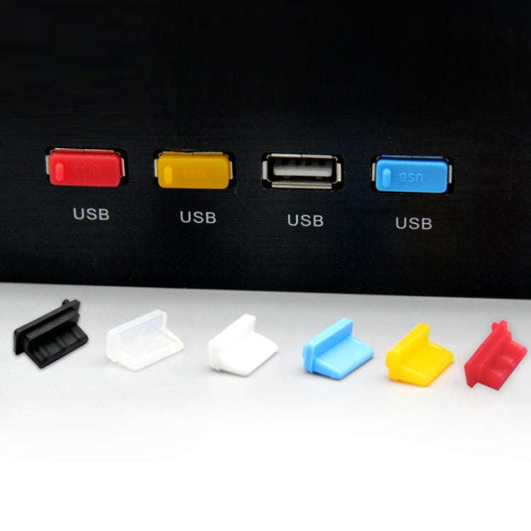 10pcs /Set USB 2.0 Female Port Dust Plug Charging Port Silicone Cover, Color: Blue