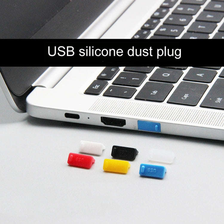 10pcs /Set USB 2.0 Female Port Dust Plug Charging Port Silicone Cover, Color: Blue