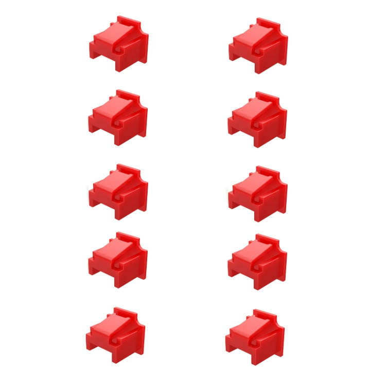 10pcs /Set RJ45 Network Port Dust Plug Router Network Cable Protection Cover(Red)