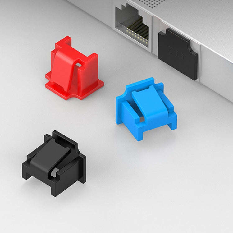 10pcs /Set RJ45 Network Port Dust Plug Router Network Cable Protection Cover(Blue)
