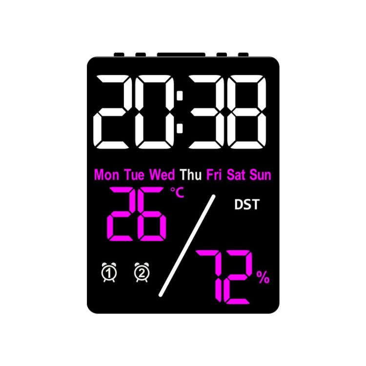 Multifunctional Temperature / Humidity Display Electronic Alarm Clock, Color: Rose Red Black