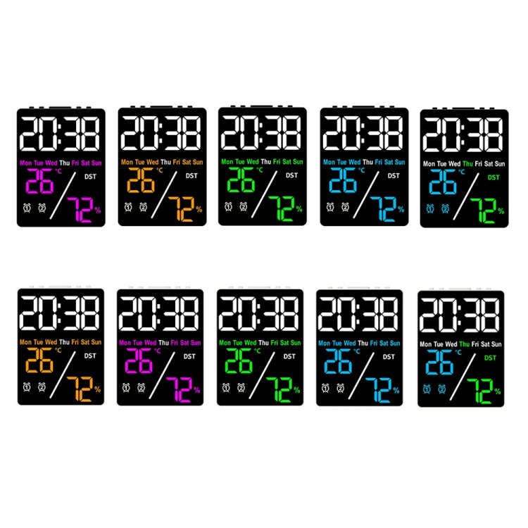 Multifunctional Temperature / Humidity Display Electronic Alarm Clock, Color: Green White
