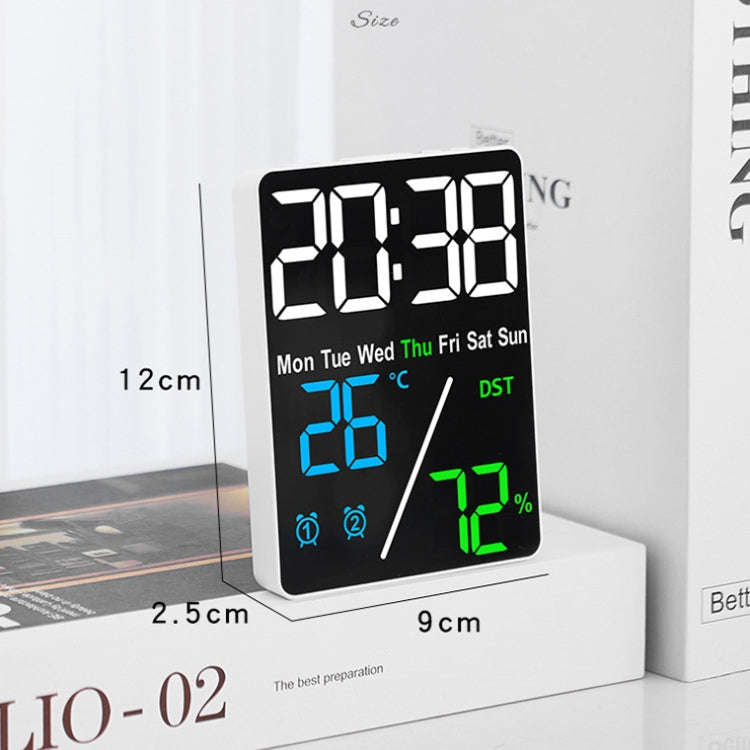 Multifunctional Temperature / Humidity Display Electronic Alarm Clock, Color: Green White