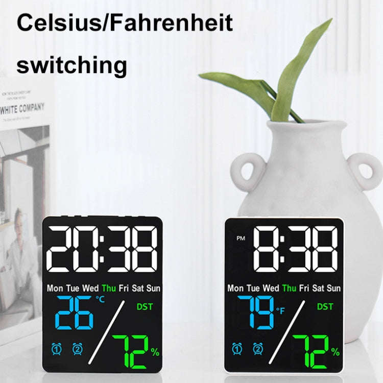 Multifunctional Temperature / Humidity Display Electronic Alarm Clock, Color: Three-color Black