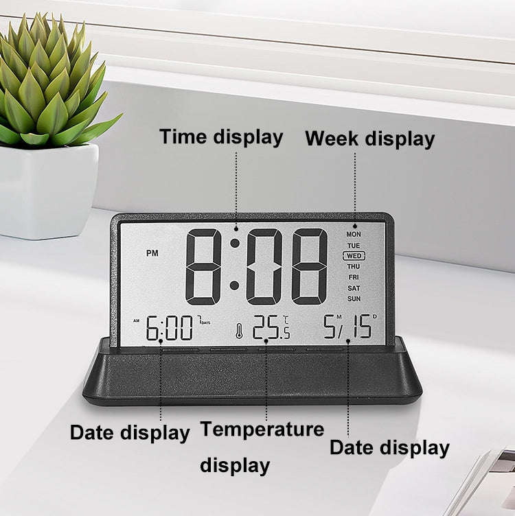 Multifunctional Temperature / Date Display Electronic Alarm Clock(White Opaque)