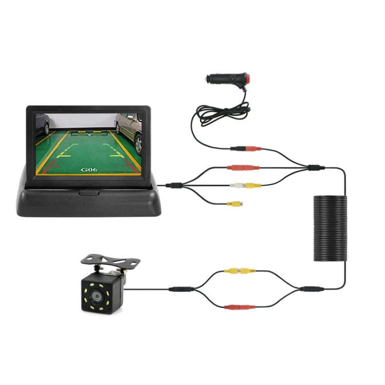 4.3 Inch Display Night Vision Waterproof Reversing Camera +7 Meter Extension Cable, Color: Detach...