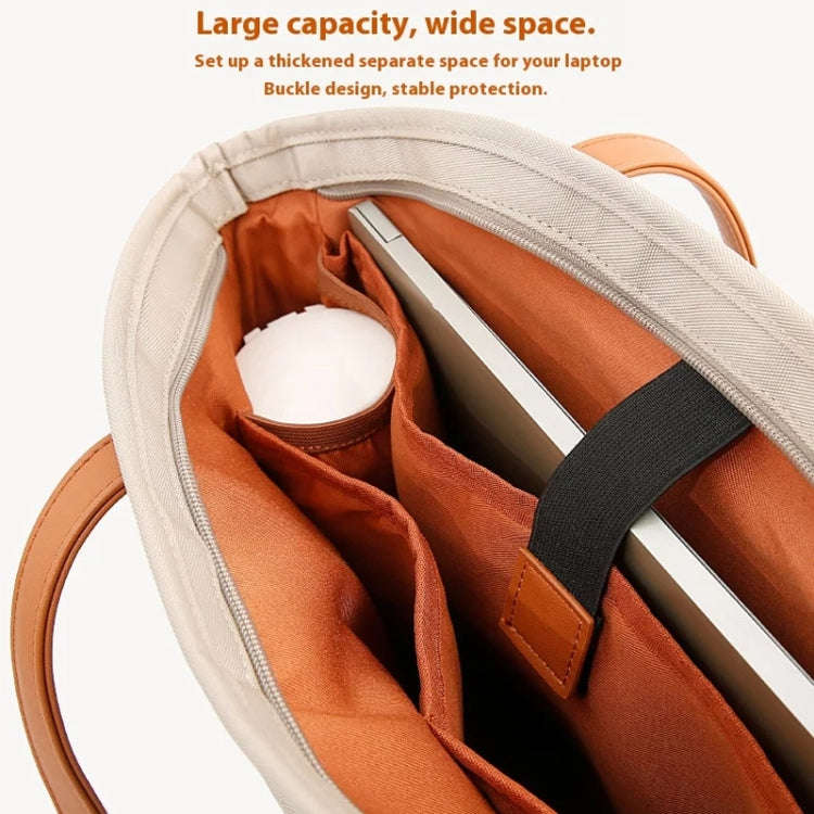 BANGE BG-6803 Ladies Commuter Tote Bag Digital Laptop Bag Large Capacity Handbag(Khaki)