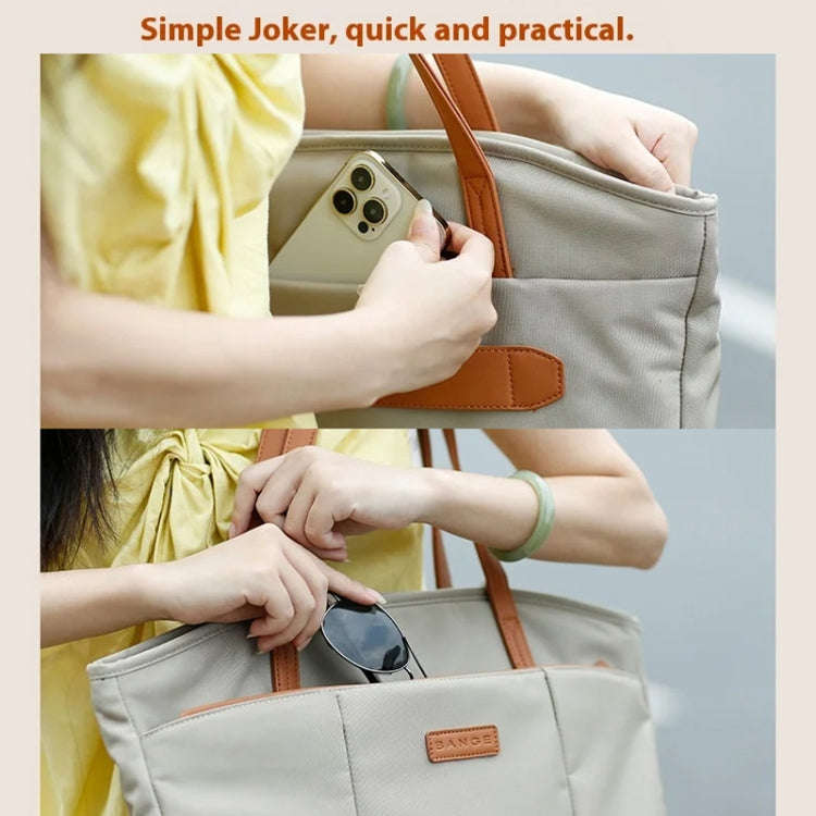 BANGE BG-6803 Ladies Commuter Tote Bag Digital Laptop Bag Large Capacity Handbag(Khaki)
