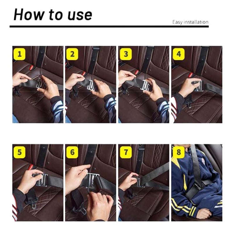 Child Car Seat Belt Adjustment Buckle Fixed Limiter(Silver)