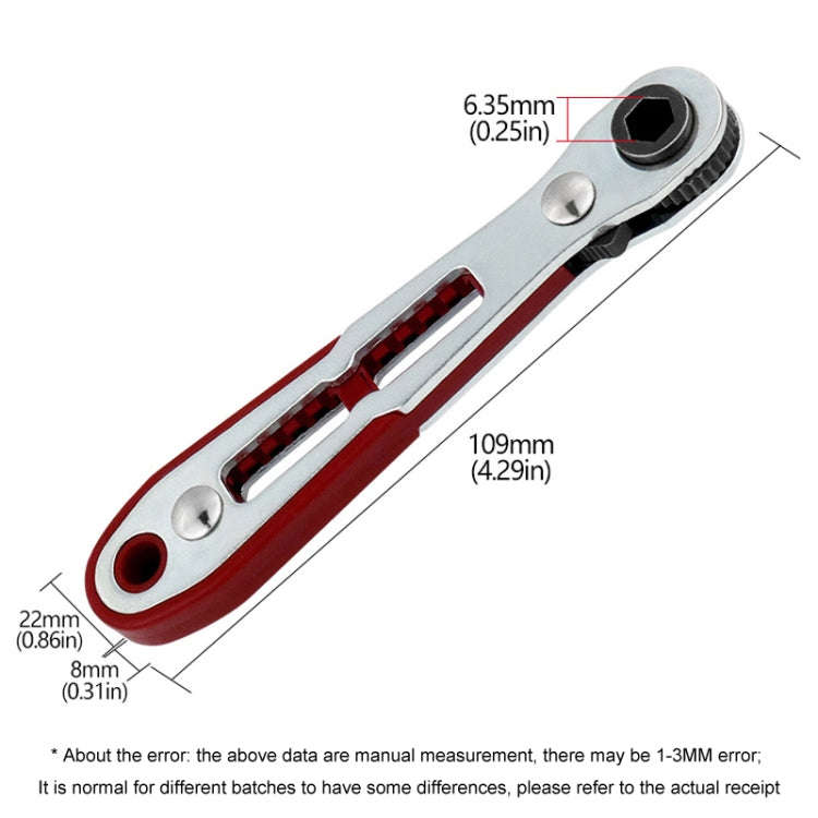 Mini Bi-directional Ratchet Screwdriver Wrench Multi-purpose Manual Flat Head Style Socket Wrench...