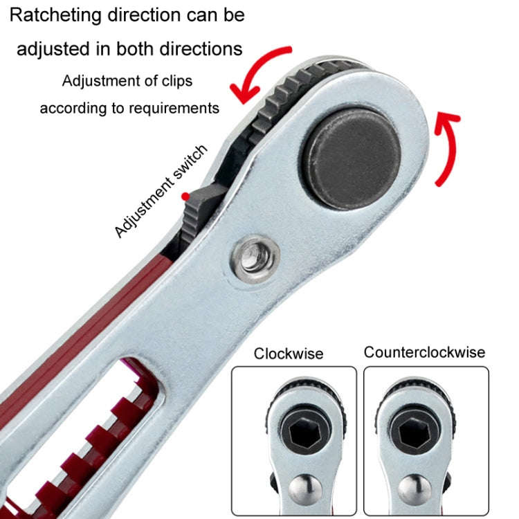Mini Bi-directional Ratchet Screwdriver Wrench Multi-purpose Manual Flat Head Style Socket Wrench...