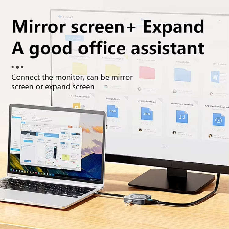 Blueendless 8-In-1 Magnetic HUB With M.2 NVMe/SATA SSD Enclosure (HDMI+PD100W+USB-C/Type-C 3.2+US...