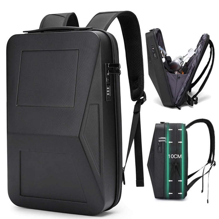 BANGE BG-2956 Expandable Hard Shell Computer Bag Men Business Backpack(Black)