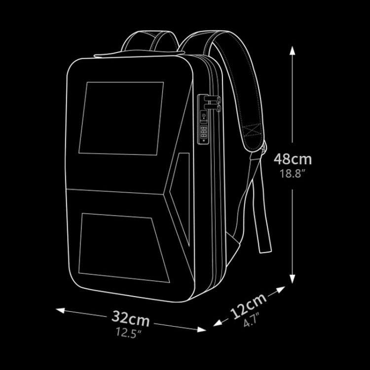 BANGE BG-2956 Expandable Hard Shell Computer Bag Men Business Backpack(Black)